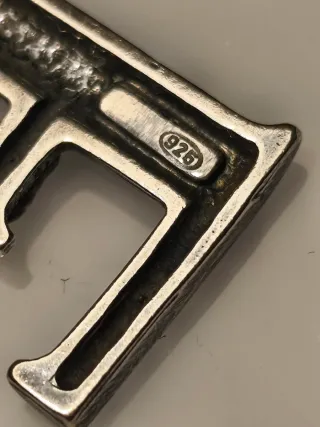 Colgante o charm Plata 925 Letra E