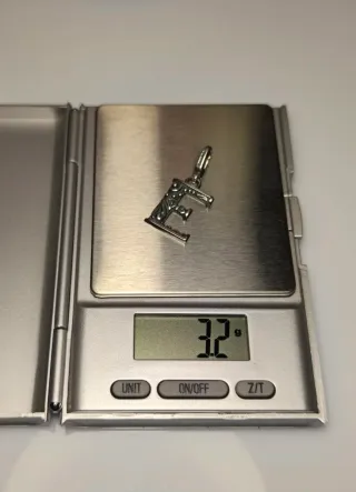 Colgante o charm Plata 925 Letra E