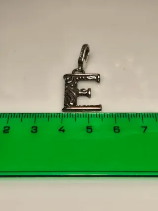 Colgante o charm Plata 925 Letra E