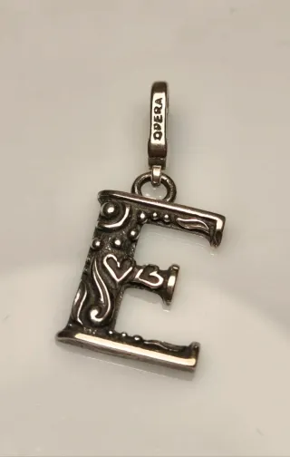 Colgante o charm Plata 925 Letra E