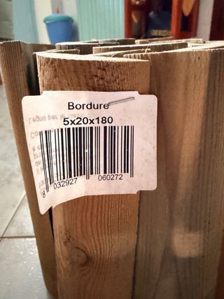 Bordura giardino legno 5x20x180