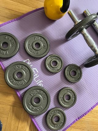 Kit de ejercicio: Mancuernas, Kettlebell, Bandas