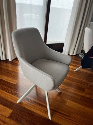 Sedie imbottite girevoli grigio chiaro 6 PZ