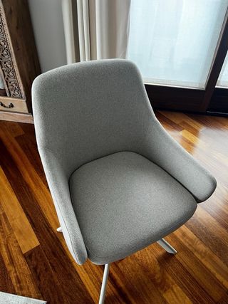 Sedie imbottite girevoli grigio chiaro 6 PZ