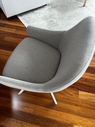 Sedie imbottite girevoli grigio chiaro 6 PZ