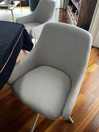 Sedie imbottite girevoli grigio chiaro 6 PZ