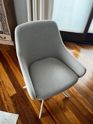 Sedie imbottite girevoli grigio chiaro 6 PZ