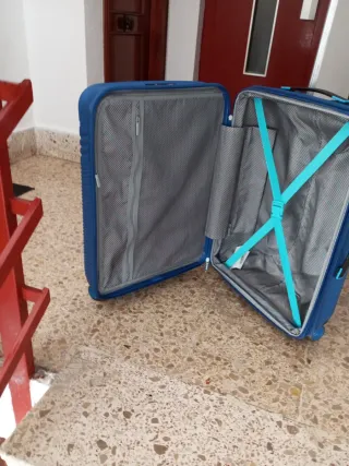 Maleta Grande American Tourister Azul 4 Ruedas