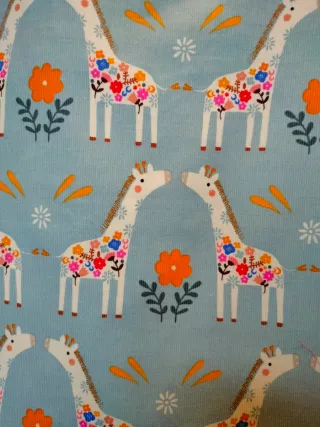 Bolsa Tote Jirafas Flores Azul Rosa