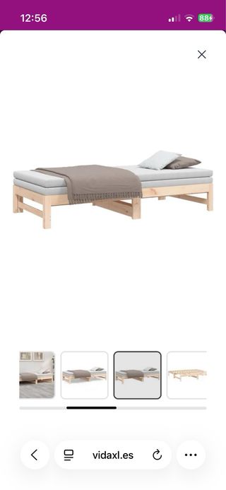 Cama nido extensible de madera de pino