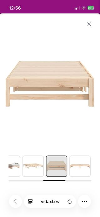 Cama nido extensible de madera de pino