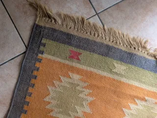 Tappeto Arancione kilim con Motivi Etnici