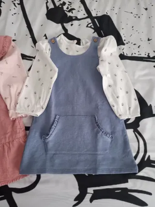 Conjunto Vestido Peto y Camiseta Niña