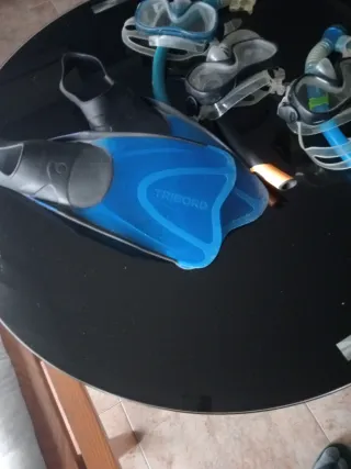 Pack buceo: 3 gafas snorkel + aletas niños