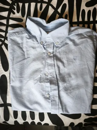 Camisa hombre manga larga azul