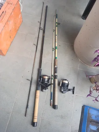 Equipo de pesca 2 cañas y 2 carretes y artificiale