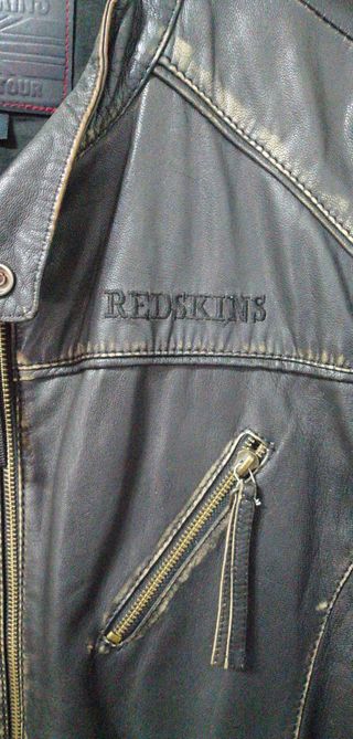 Chaqueta de cuero Redskins Negra