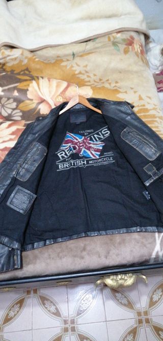 Chaqueta de cuero Redskins Negra