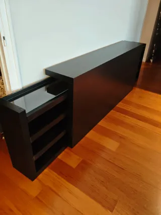 Cabecero Malm Ikea con Mesillas Extraíbles Negro
