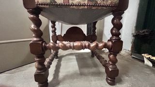 6 Sillas Luis XIII Nogal Tapizadas