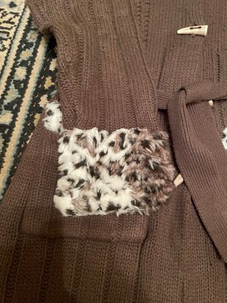 Cappotto in lana marrone con pelliccia