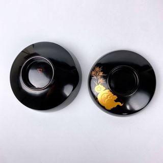 Juego 5 Cuencos Japoneses Madera Cerezo y Oro