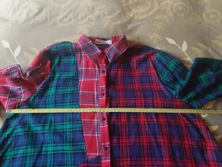 Camisola cuadros combinados verde y rojo