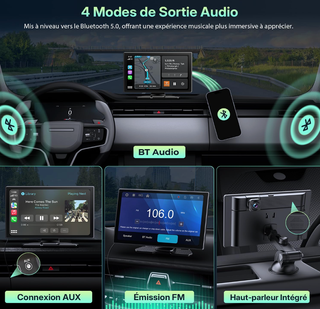 Pantalla 9 Inalámbrica CarPlay/Android Auto