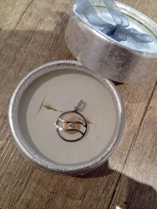 Colgante Oro Blanco y Diamante