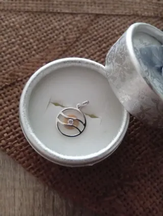 Colgante Oro Blanco y Diamante