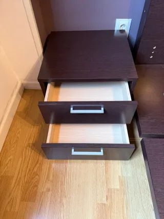 Cama Matrimonial Madera Oscura