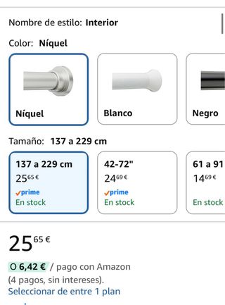 Barra Cortina Ducha Ajustable 137-229cm