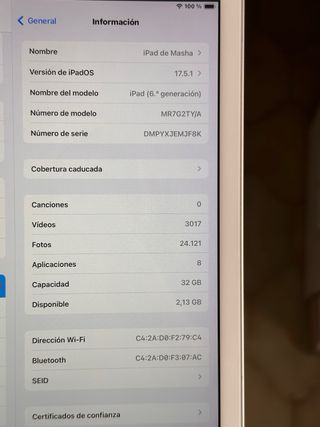Apple iPad 6ª Gen Blanco