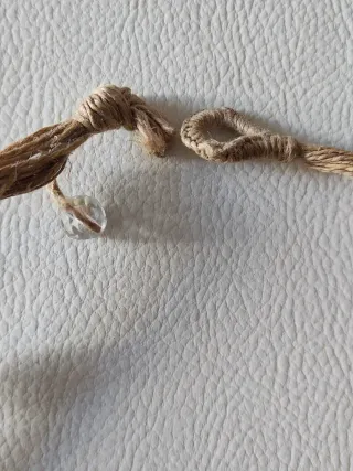 Collana artigianale iuta e perline rosa