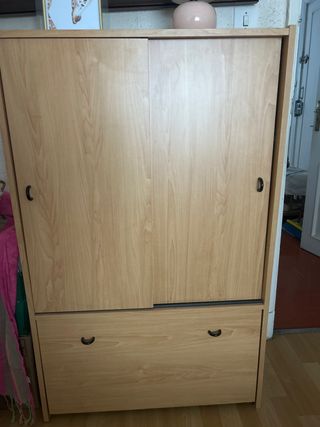 Armario puertas correderas Con zapatero, haya