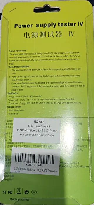 Comprobador Fuente Alimentación PC ATX