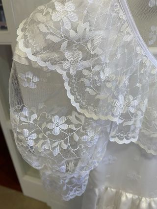 Vestido de comunión niña encaje blanco