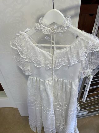 Vestido de comunión niña encaje blanco