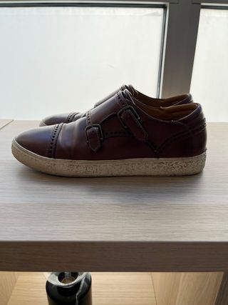 Zapatillas Zara Doble Hebilla Marrón Talla 40