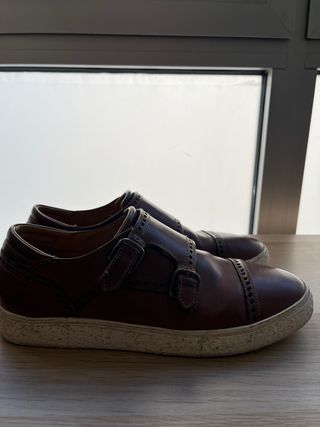 Zapatillas Zara Doble Hebilla Marrón Talla 40