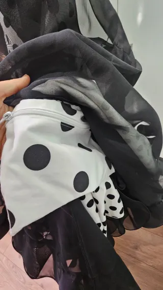 Vestido Flamenco Lunares Blanco y Negro