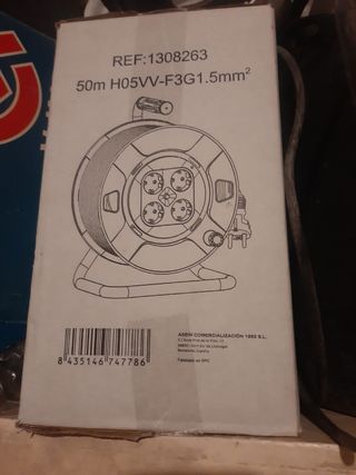 Enrollador de cable 50m H05VV-F3G1.5mm²