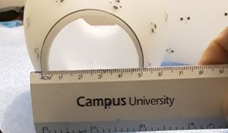 Pareja de tulipas vintage blancos con puntos negro