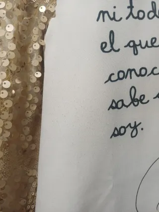 Camiseta Anabel Lee lentejuelas doradas S