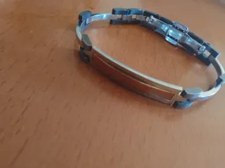 Braccialetto Uomo Argento e Grigio