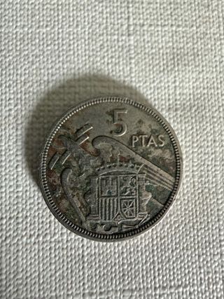 Moneda Franco 1957 5 PTAS Estrella 58