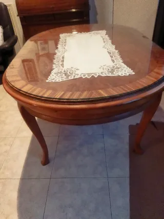 Mesa Comedor ovalada Vintage estilo clásico