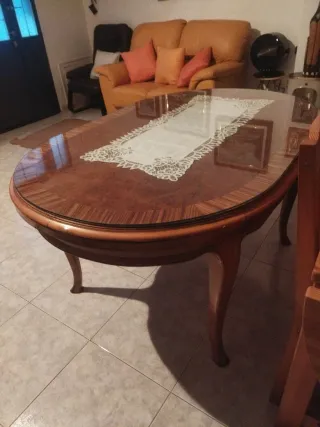 Mesa de Comedor Ovalada Vintage Estilo Clásico