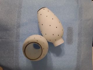 Pareja tulipas vintage cristal blanco y negro