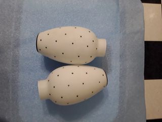 Pareja tulipas vintage cristal blanco y negro